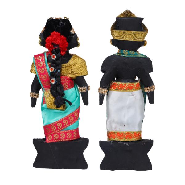 Wood Marapachi Bommai With Alankaram- 8 Inch | Giri Golu Doll/ Pair/ Gifts/ Navratri Bommai