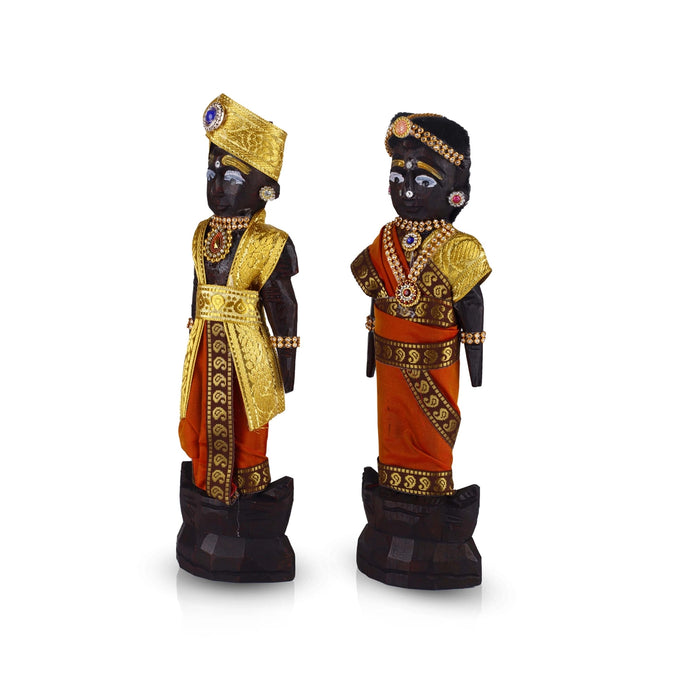 Marapachi Bommai - 11 Inches | Giri Golu Statue/ Decorated Marapachi Doll/ Wooden Statue for Marriage