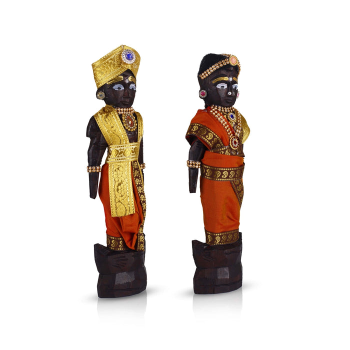 Marapachi Bommai - 11 Inches | Giri Golu Statue/ Decorated Marapachi Doll/ Wooden Statue for Marriage