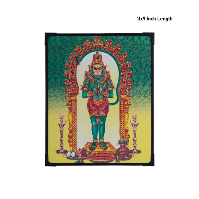 Hanuman Design Laminated Photo Frame - 11 x 9 Inches | Standing Anjaneya Laminated Picture Frame for Home Decor