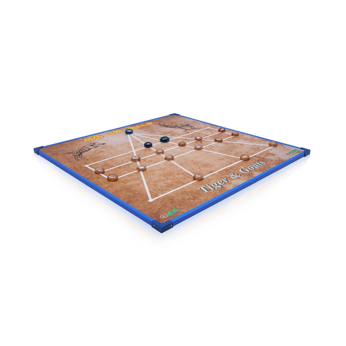 Aadu Puli Aattam Board Game - 18 x 18 Inches | Goat & Tiger/ Bagh Chaal/ Puli Meka Board Game