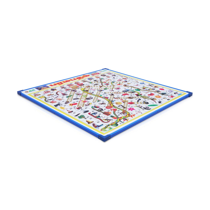 Snakes And Ladders Paramapadham Game Board - 18 x 18 Inches | Traditional Paramapadam Game/ Paramapatham Game