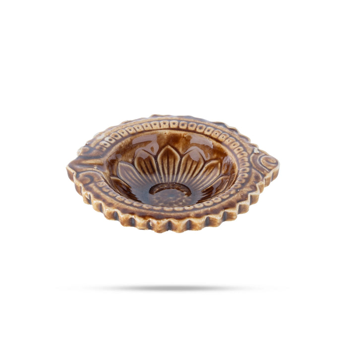 Agal Vilakku - 1.25 x 2.5 Inches | 6 Pcs/ Ceramic Diya/ Oil Lamp for Pooja & Karthigai Deepam