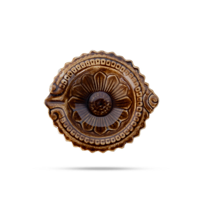 Agal Vilakku - 1.25 x 2.5 Inches | 6 Pcs/ Ceramic Diya/ Oil Lamp for Pooja & Karthigai Deepam