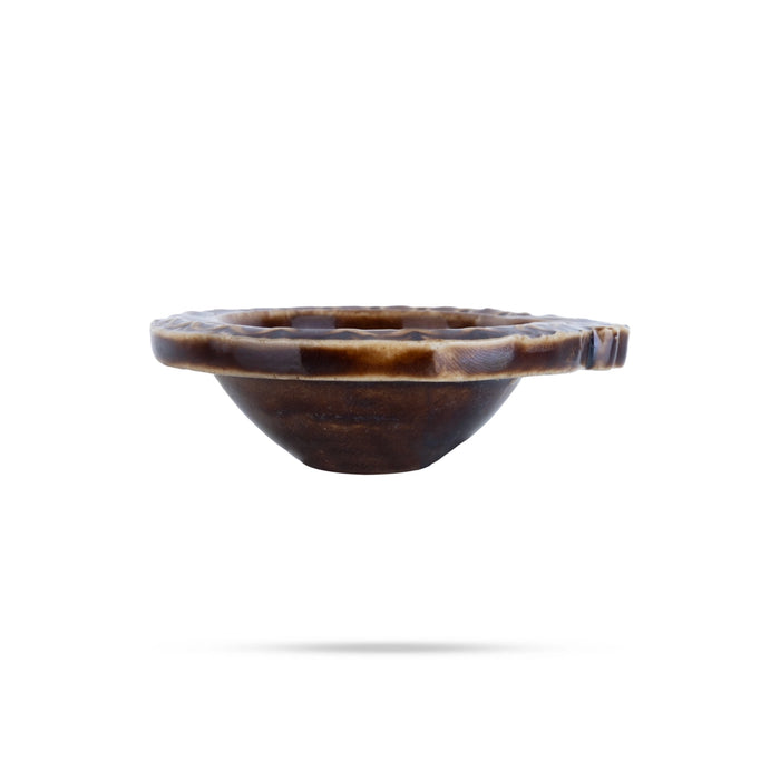 Agal Vilakku - 1.25 x 2.5 Inches | 6 Pcs/ Ceramic Diya/ Oil Lamp for Pooja & Karthigai Deepam