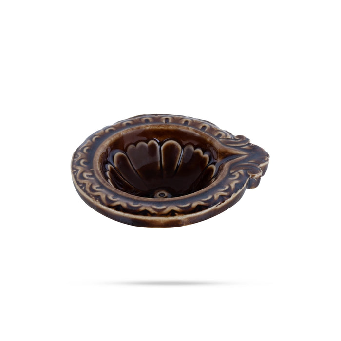 Agal Vilakku - 1.25 x 2.5 Inches | 6 Pcs/ Ceramic Diya/ Oil Lamp for Pooja & Karthigai Deepam