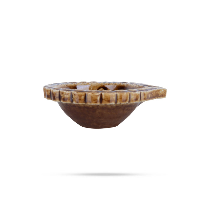 Agal Vilakku - 1.25 x 2.5 Inches | 6 Pcs/ Ceramic Diya/ Oil Lamp for Pooja & Karthigai Deepam
