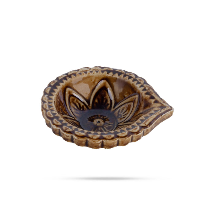 Agal Vilakku - 1.25 x 2.5 Inches | 6 Pcs/ Ceramic Diya/ Oil Lamp for Pooja & Karthigai Deepam