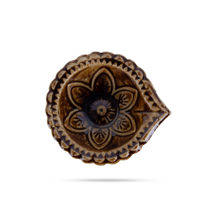 Agal Vilakku - 1.25 x 2.5 Inches | 6 Pcs/ Ceramic Diya/ Oil Lamp for Pooja & Karthigai Deepam