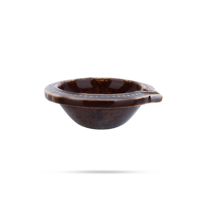 Agal Vilakku - 1.25 x 2.5 Inches | 6 Pcs/ Ceramic Diya/ Oil Lamp for Pooja & Karthigai Deepam