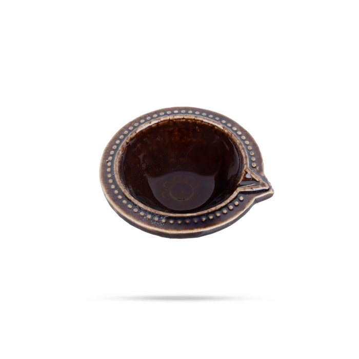 Agal Vilakku - 1.25 x 2.5 Inches | 6 Pcs/ Ceramic Diya/ Oil Lamp for Pooja & Karthigai Deepam