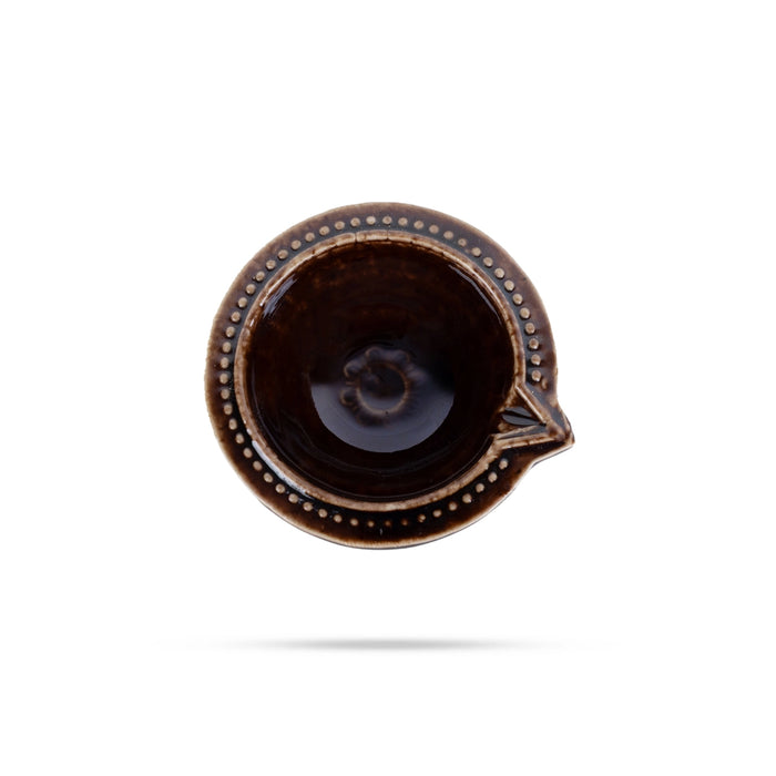 Agal Vilakku - 1.25 x 2.5 Inches | 6 Pcs/ Ceramic Diya/ Oil Lamp for Pooja & Karthigai Deepam