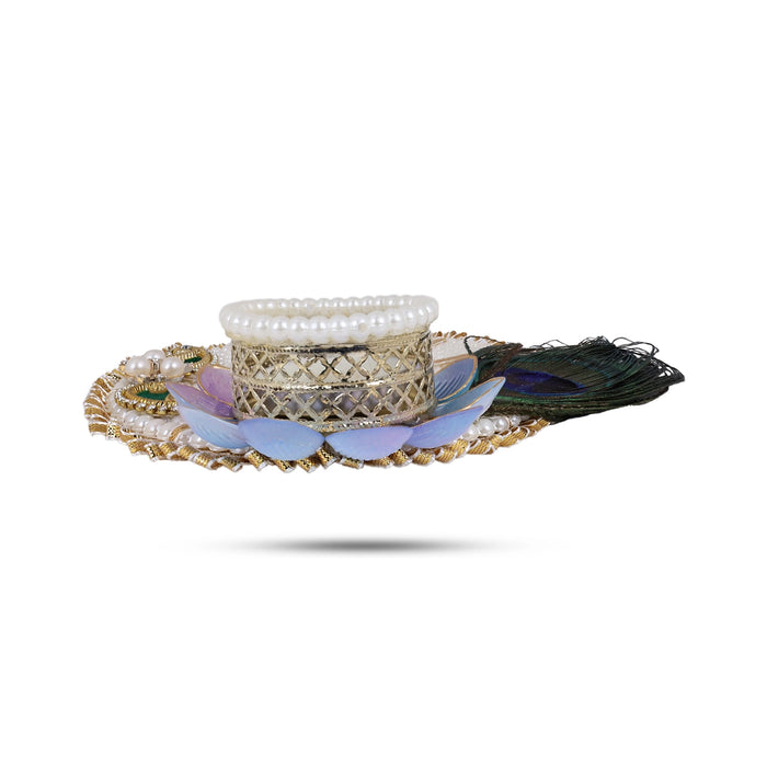 Diya Candle With Holder - 5.5 Inches | Peacock Feather & Flower Design Tealight Candle For Home Decor