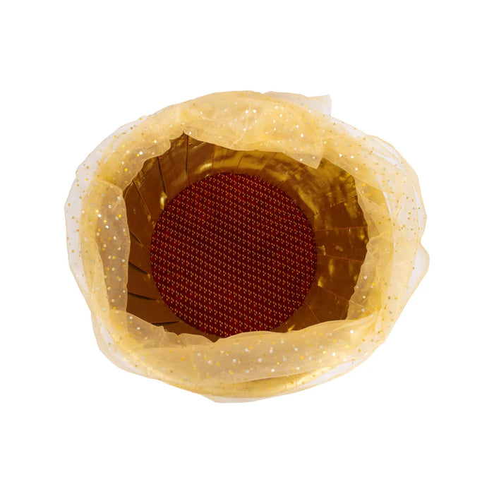 Decorative Tokri Basket with Net Cover - 5 x 15 Inches | Chocolate Gift Basket / Gift Hamper Basket for Storage & Gifting