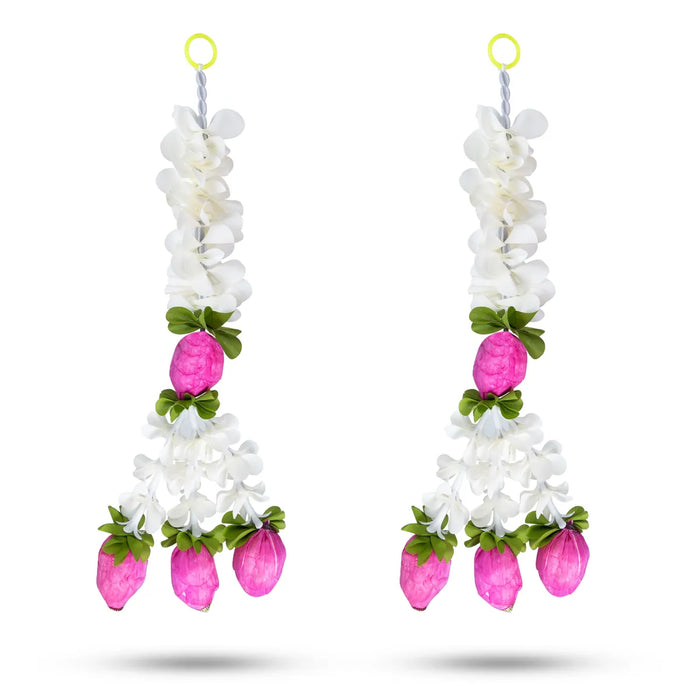 Side Toran Pair - 20 Inches | Artificial Flower Hanging/ Thoranam For Home Entrance & Festive Decor