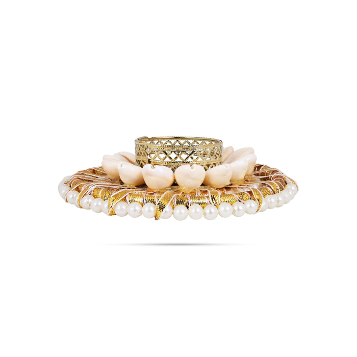 Diya Candle With Holder - 1.25 X 2 Inches | Pearl & Chozhi Design Holder/ Decorative Home & Festival Decor