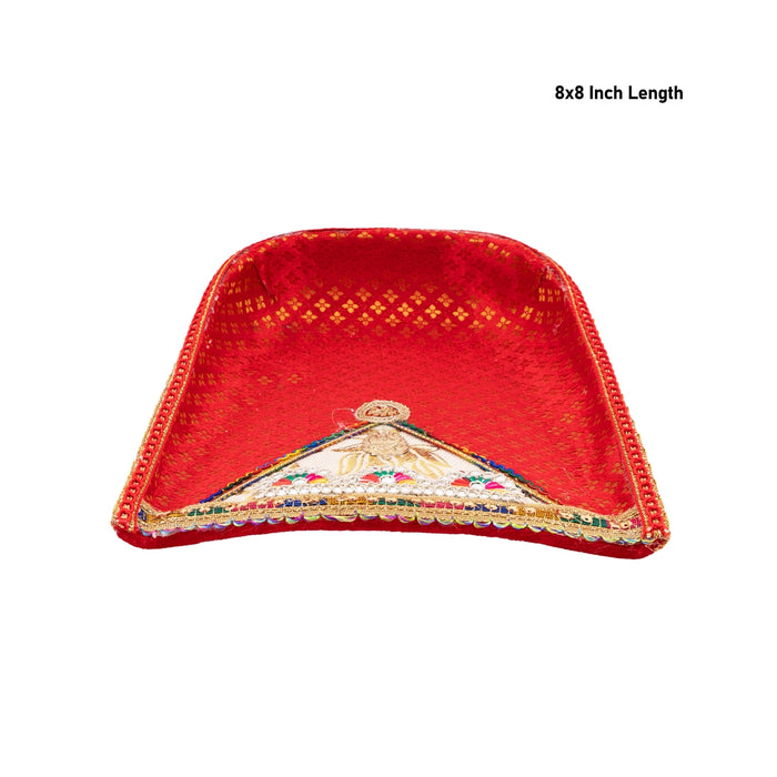 Decorative Moram - 2 x 8 x 8 Inches | Velvet Wedding Soop Decoration/ Decorative Muram for Wedding