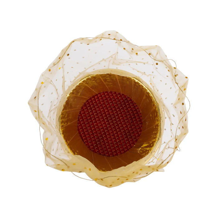 Decorative Tokri Basket With Net Cover- 2 X 4.25 Inches | Chocolate Gift Basket/ Gift Hamper Basket For Storage