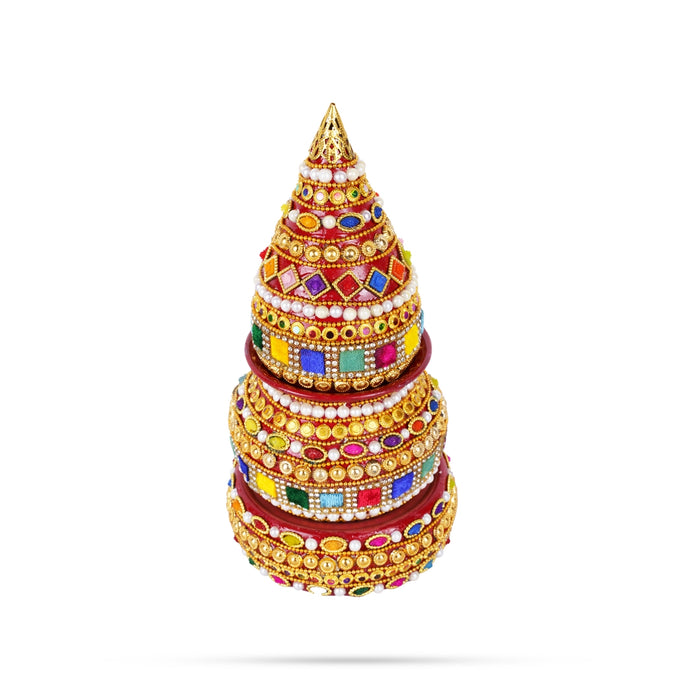 Decorated Lota And Coconut With Base Set - 8 x 3.5 Inches | Chombu & Holder/ Metal Kalash for Wedding