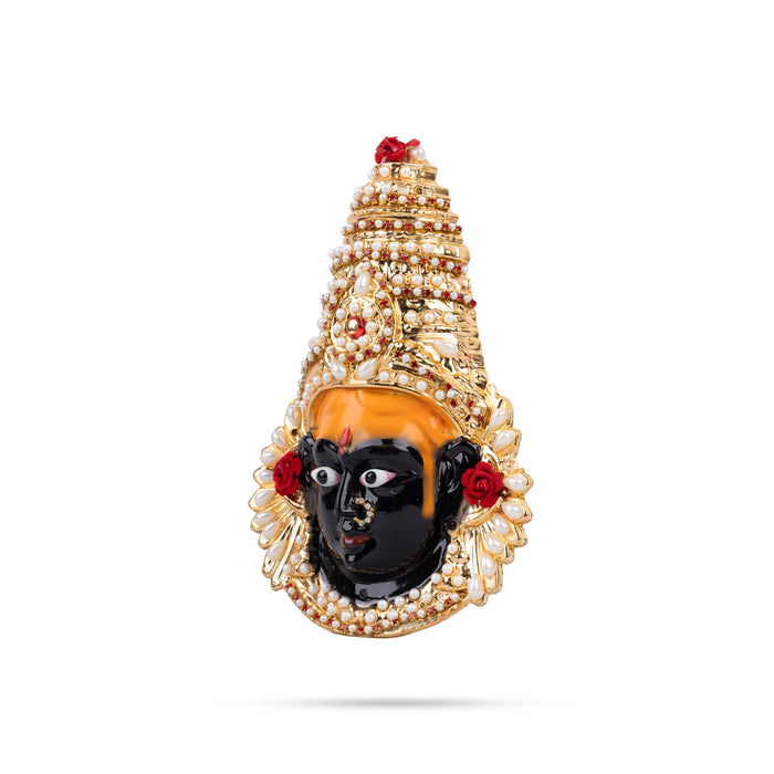 Lakshmi Devi Face - 7.5 x 5 Inches | Fiber Bhavani Amman Mugam/ Ammavari Face for Varalakshmi Decor