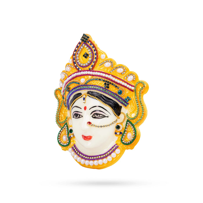 Devi Face - 6 x 4.5 Inches | Fiber Amman face / Decorative Ammavari Mugam for Varalakshmi Decor