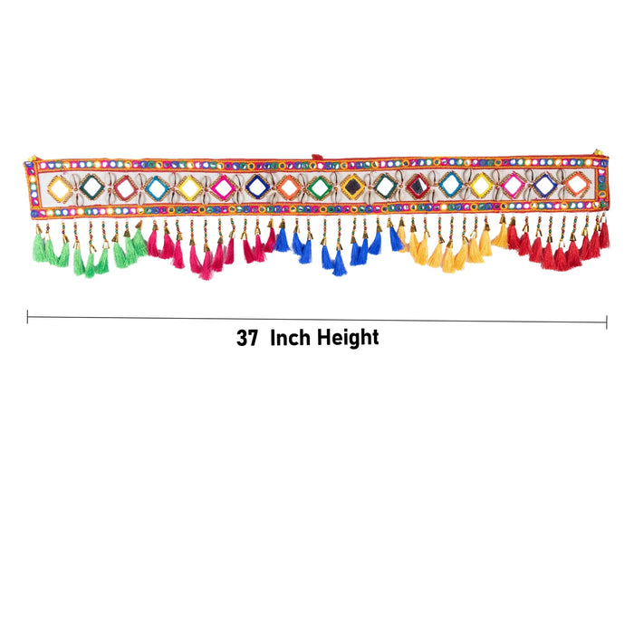 Door Toran - 37 Inches | Decorative Thoran/ Stone With Tussels Design Ladi/ Thoranam For Door Hanging