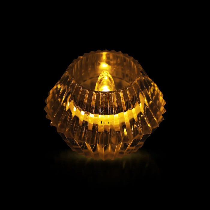 Diamond Shaped LED Diya - 1.5 X 1 Inches | LED Light Candle/ Crystal Lamp For Pooja Decor & Festival Lighting