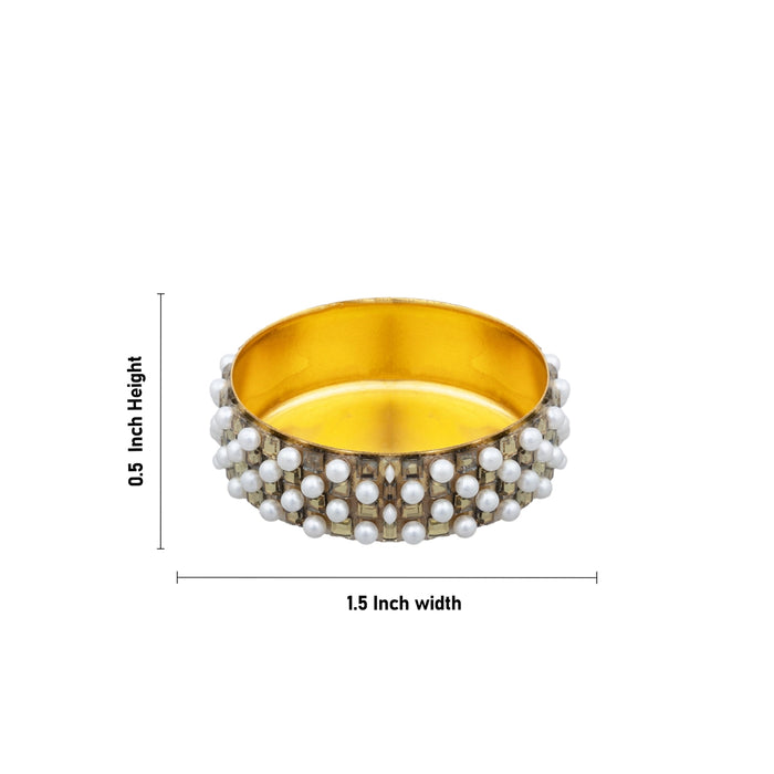 Decorative Diya Holder - 0.5 x 1.5 Inches | 12 Pcs/ Pearl Design Candle Holder For Home Decor