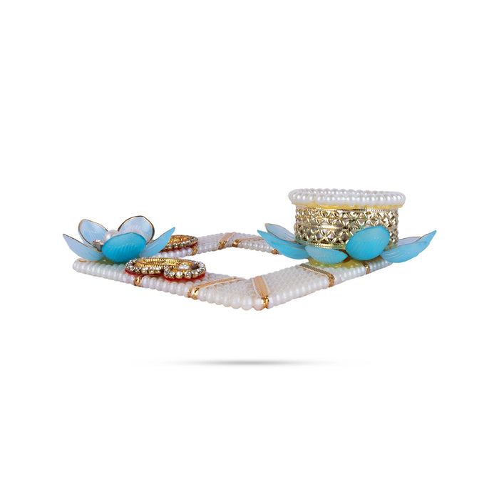 Decorative Diya Candle With Holder - 1 x 5 Inches | Pearl Design Tealight Candle & Holder For Festival Decor