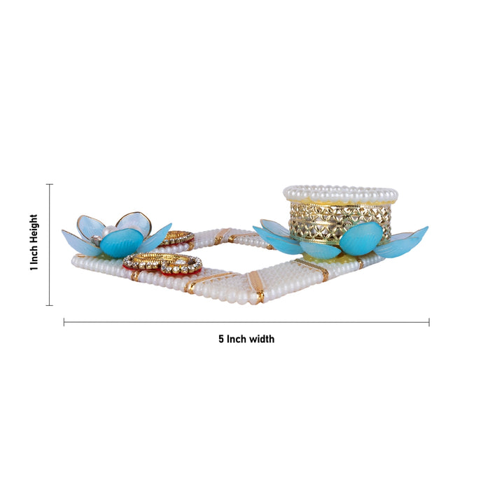 Decorative Diya Candle With Holder - 1 x 5 Inches | Pearl Design Tealight Candle & Holder For Festival Decor