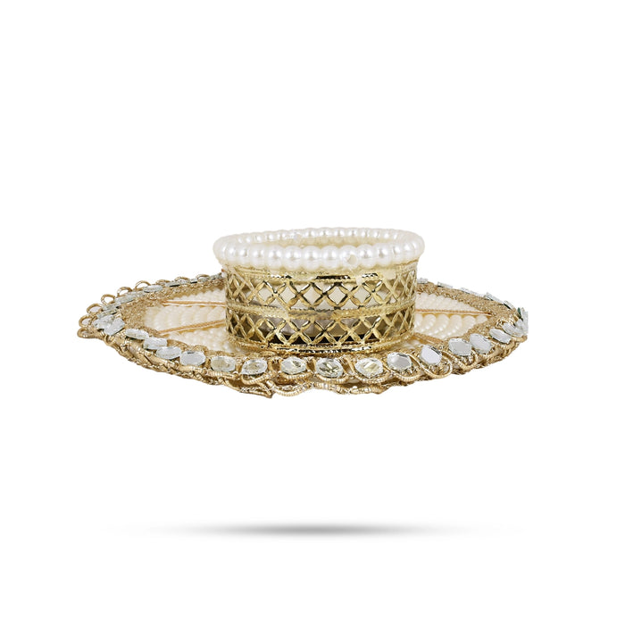 Candle With Holder - 1.25 Inches | Pearl & Lotus Design Candle Holder / Decorative Candle For Home Decor
