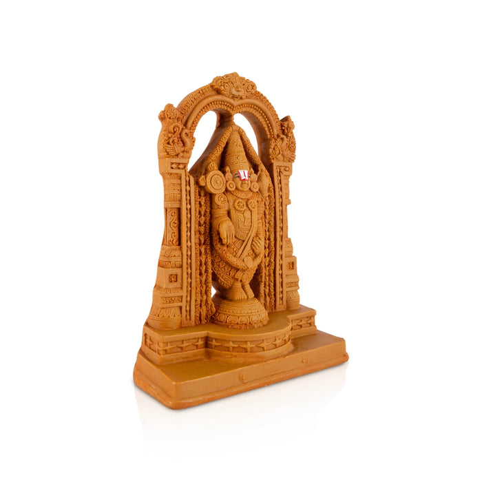 Balaji Standing On Base Murti - 7.5 x 4.75 Inches| Resin Wood Finish Idol/ Perumal Statue For Pooja Room