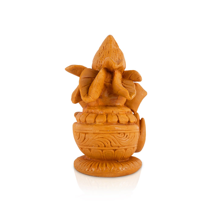 Kalash Ganesha Statue - 6 x 3.5 Inches | Resin Ganpati Idol/ Vinayagar Figurine For Pooja