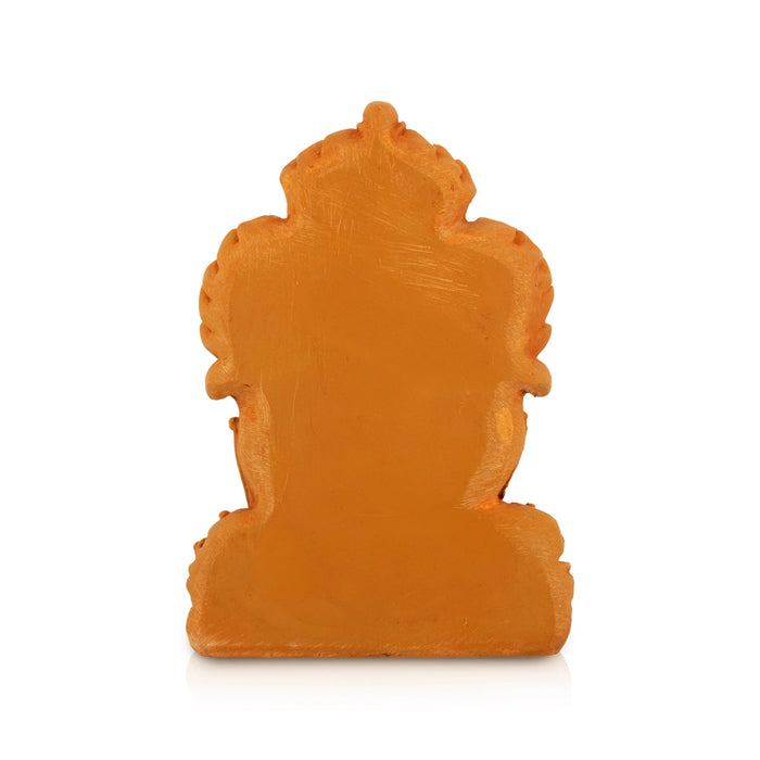 Ganpati Sitting On Simhasan Murti - 8 x 2 Inches| Resin Wood Finish Idol/ Ganesha Statue For Spiritual Decor