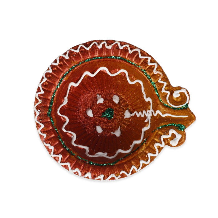 Decorative Lamp - 2 Inches | 6 Pcs/ Agal Vilakku Painting/ Clay Vilakku/ Deepam for Home