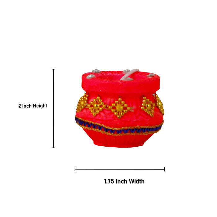 Decorative Diya Set - 2 x 1.75 Inches | 7 Pcs/ Decorative Lamp/ Wax Pot Lamp for Home Decor