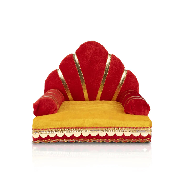 Velvet Simhasanam - 6 x 6 Inches | Sinhasan/ Decorative Singhasan for Deity