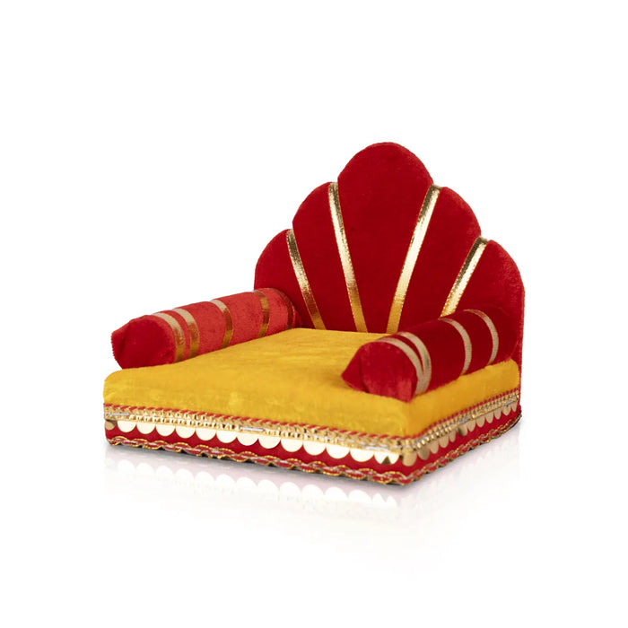 Velvet Simhasanam - 6 x 6 Inches | Sinhasan/ Decorative Singhasan for Deity