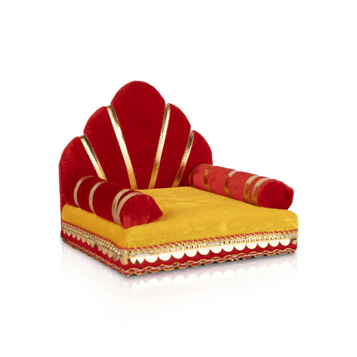 Velvet Simhasanam - 6 x 6 Inches | Sinhasan/ Decorative Singhasan for Deity