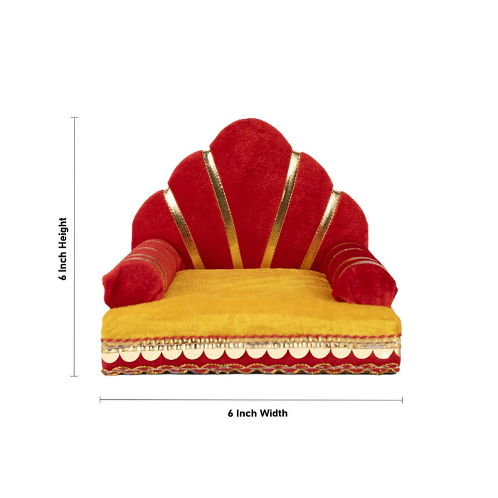 Velvet Simhasanam - 6 x 6 Inches | Sinhasan/ Decorative Singhasan for Deity