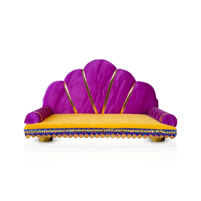 Sinhasan With Base - 7 x 12 Inches | Decorative Singhasan/ Velvet Simhasanam for Deity