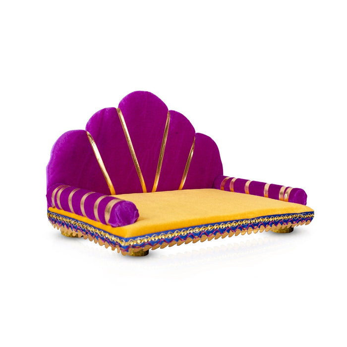 Sinhasan With Base - 7 x 12 Inches | Decorative Singhasan/ Velvet Simhasanam for Deity