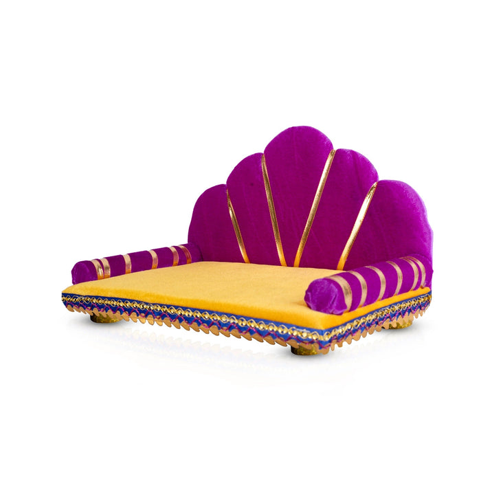 Sinhasan With Base - 7 x 12 Inches | Decorative Singhasan/ Velvet Simhasanam for Deity