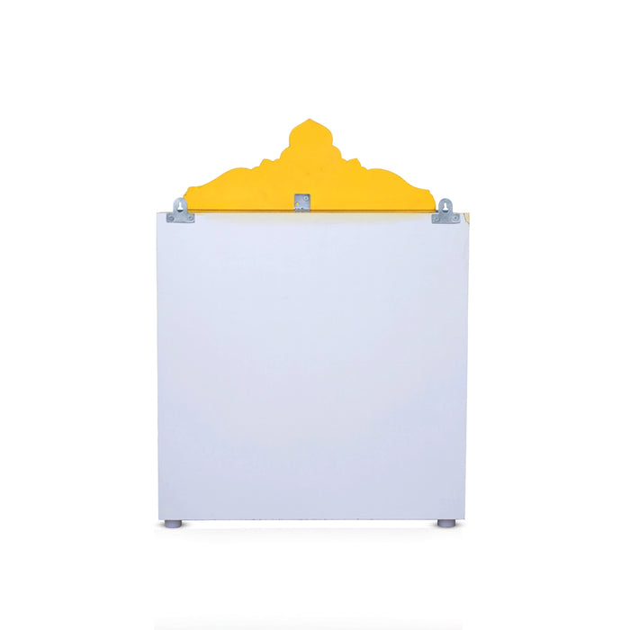 Pooja Mandir With Bell - Inner 12 x 9 Inches, Outer 23 x 17 Inches | Puja Stand/ Open Wooden Temple for Home