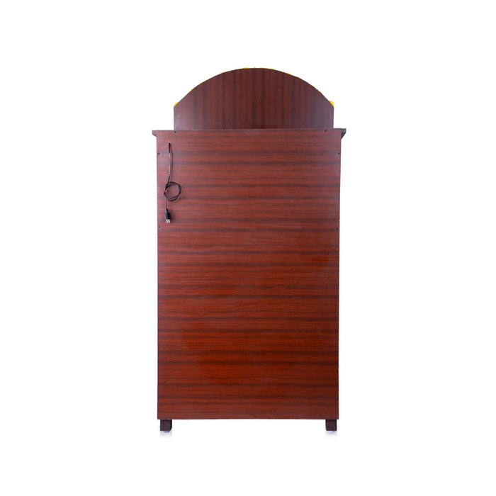 Pooja Mandir With Doors - 62 x 32 Inches | Bell With Leg Puja Stand/ Puja Mandapam/ Wooden Temple for Home