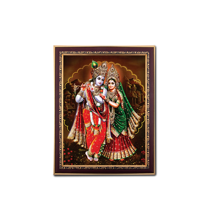 Radha Krishna Murti Photo Frame | Wall Decor/ Picture Frame For Home Temple And Pooja Rooms