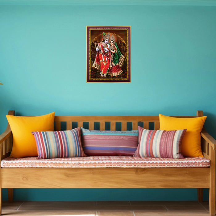 Radha Krishna Murti Photo Frame | Wall Decor/ Picture Frame For Home Temple And Pooja Rooms