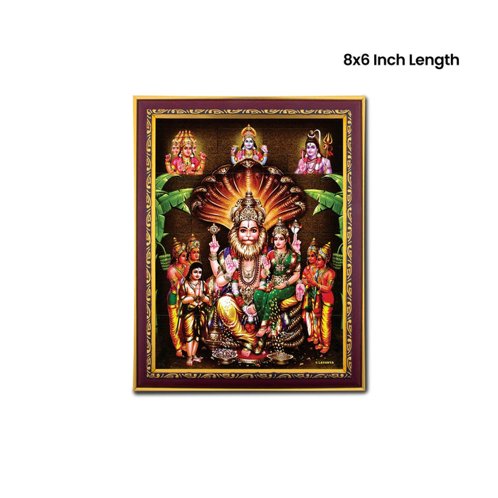 Lakshmi Narasimha Murti Photo Frame | Wall Decor/ Picture Frame For Home Temple And Pooja Rooms