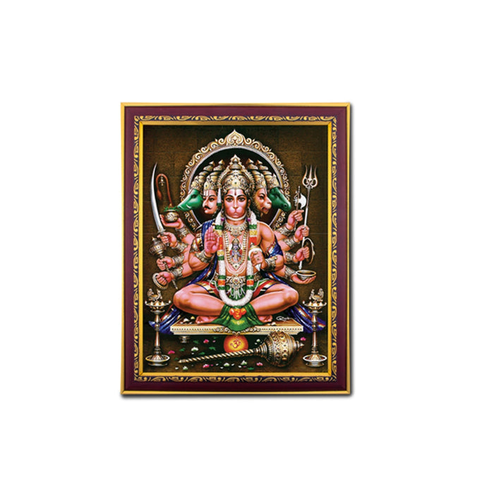 Panchmukhi Hanuman Murti Photo Frame | Wall Decor/ Picture Frame For Home Temple And Pooja Rooms