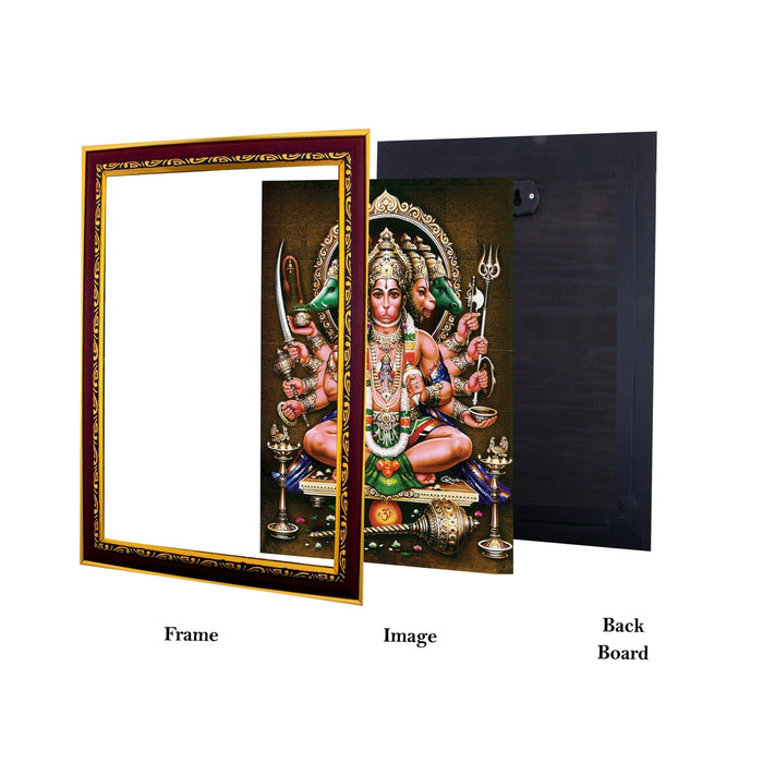Panchmukhi Hanuman Murti Photo Frame | Wall Decor/ Picture Frame For Home Temple And Pooja Rooms